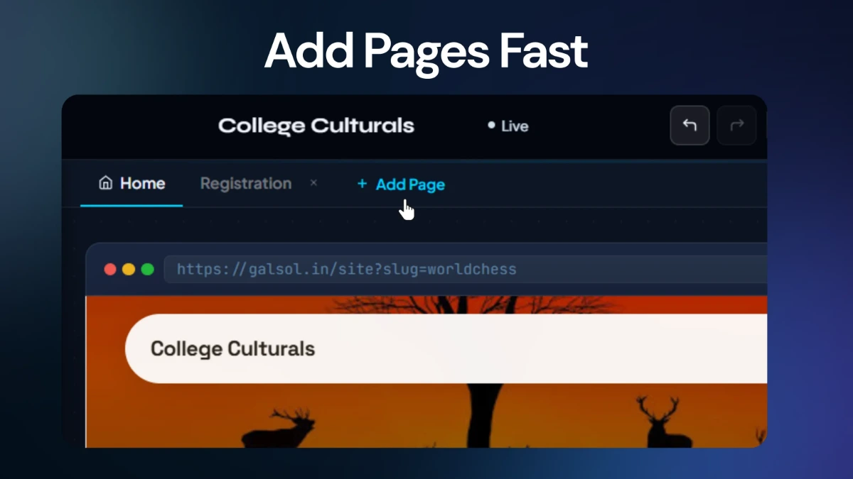 Adding an extra page inside the Mini Site editor